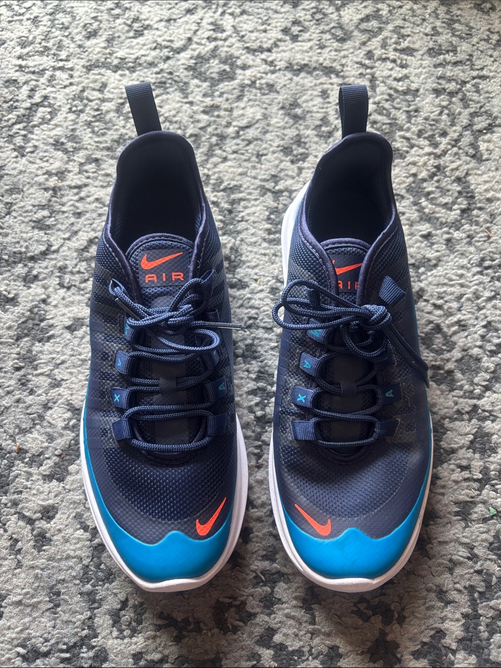 Nike Air Max Kids Sneakers Navy Blue & Teal with Orange Accents
